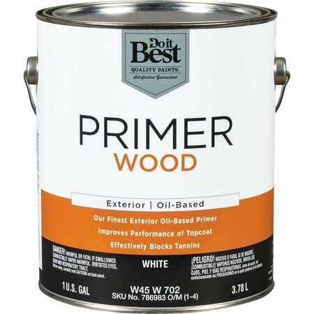 ALL-SOURCE White Oil-Based Wood Exterior Primer, 1 Gal. W45W00702-16